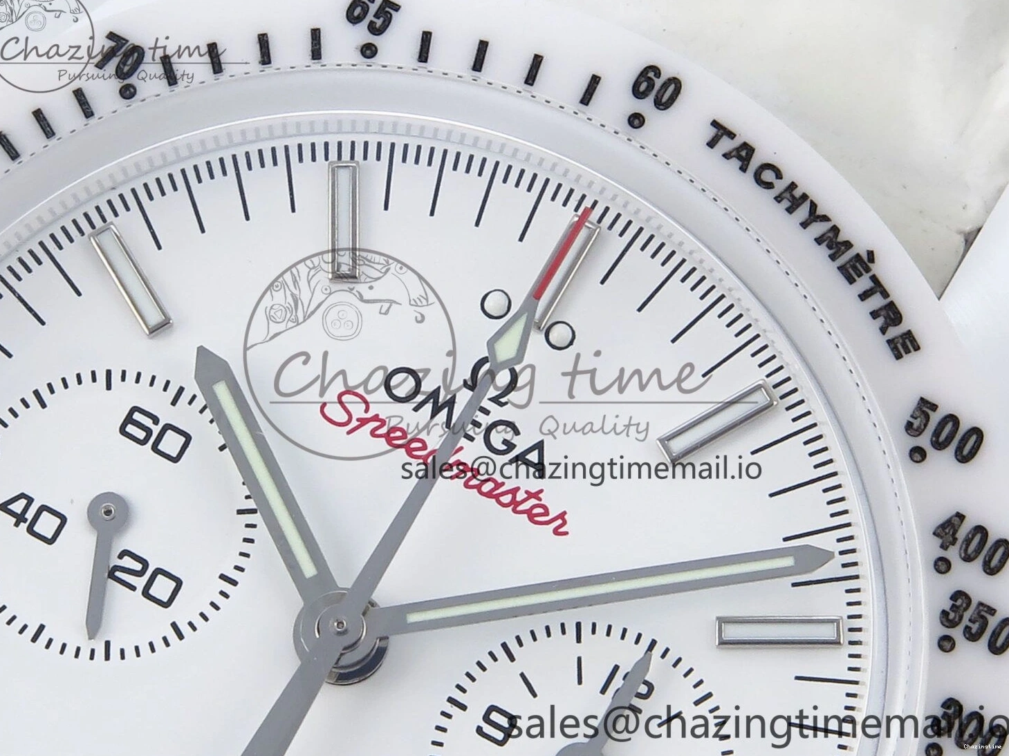 0522 Speedmaster White Side Of The Moon N1F 1:1 Best Edition White Dial White Ceramic on White Leather Strap A GoAnywhere 7694